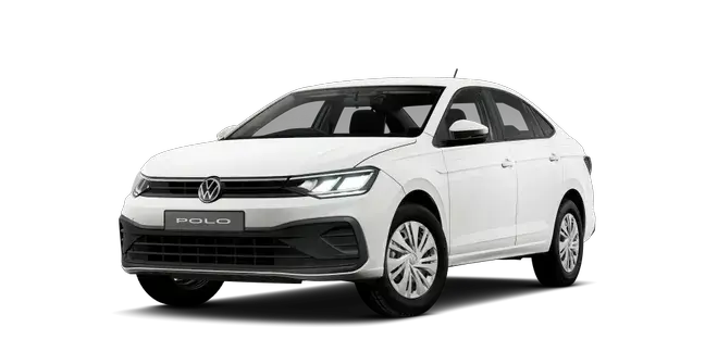 White Volkswagen Polo sedan